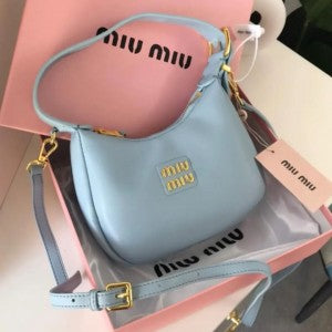 Miu Miu Leather Hobo armpit Bag With OG Box & Dust Bag