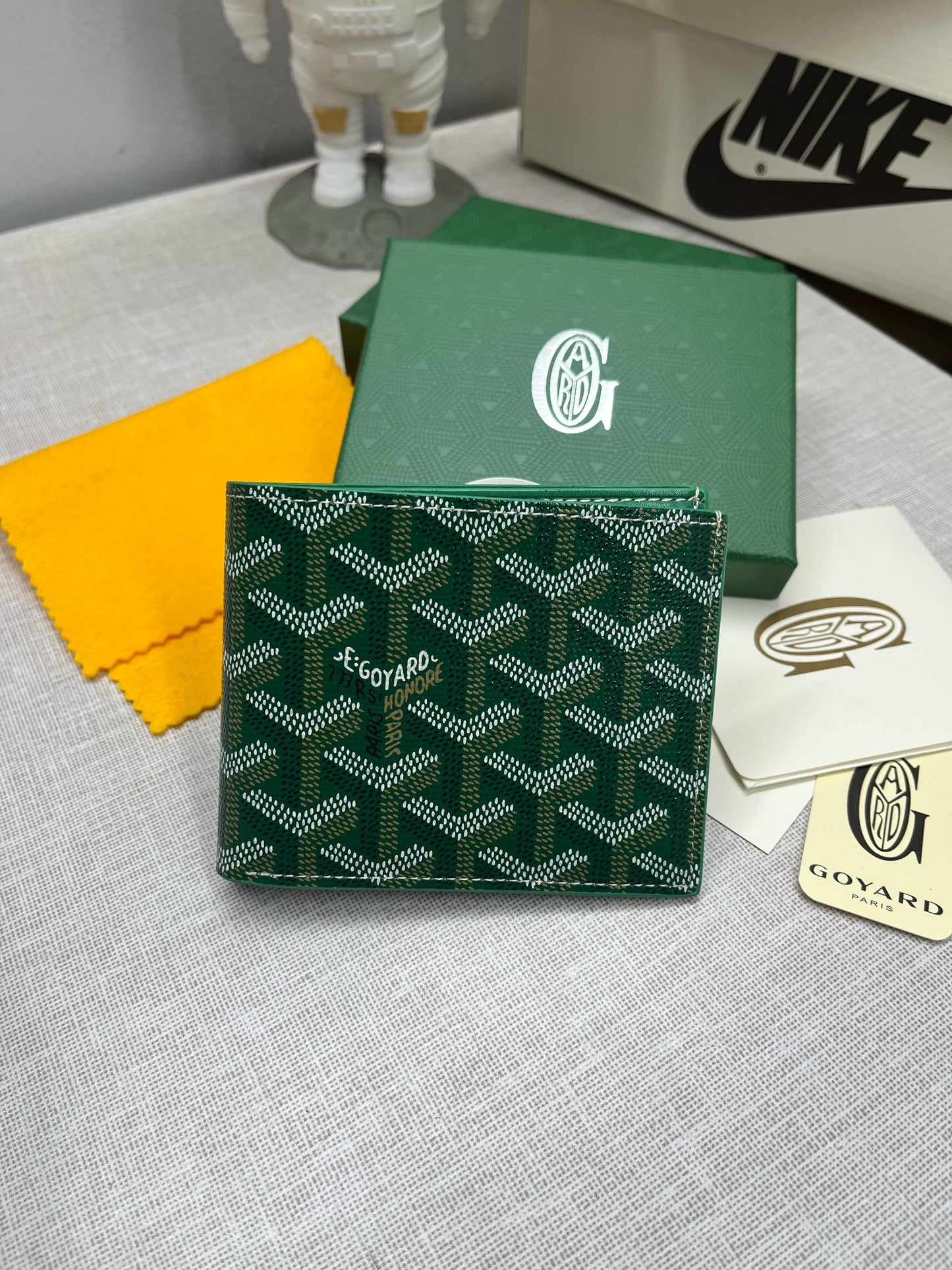 Goyard Gy Saint-Florentin Leather Green Wallet With OG Box & Dust Bag