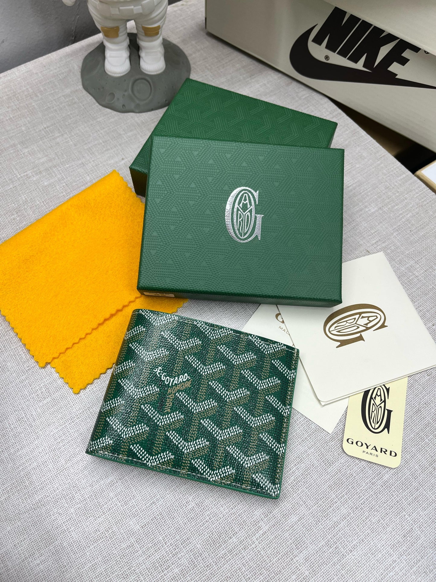 Goyard Gy Saint-Florentin Leather Green Wallet With OG Box & Dust Bag